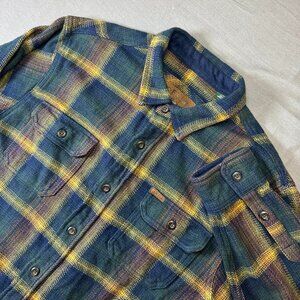 Orvis Big Bear Heavyweight Double Brushed Flannel Sz Large Button Shirt Pockets